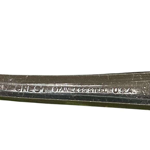 Vtg Atomic MCF1 by Mar Crest Flatware Set of 2 Stainless Glossy USA Starburst - Picture 4 of 5